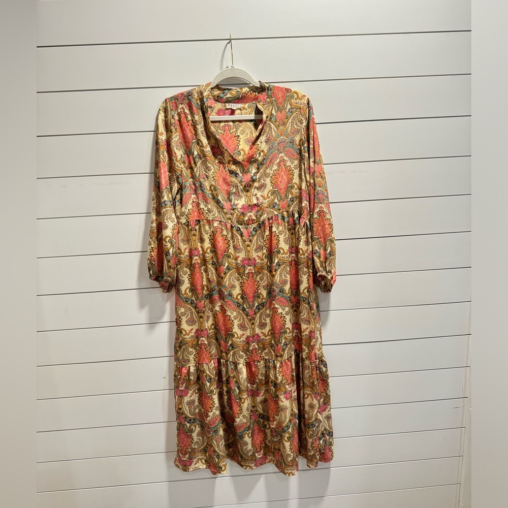 Vibrant Paisley Long Sleeve Dress